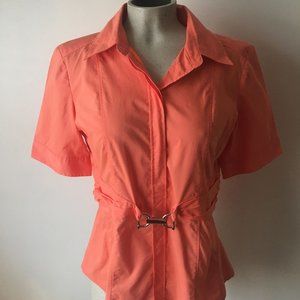 NEW YORK BUTTON UP WITH BELT SHORT SLEEVE SIZE 12